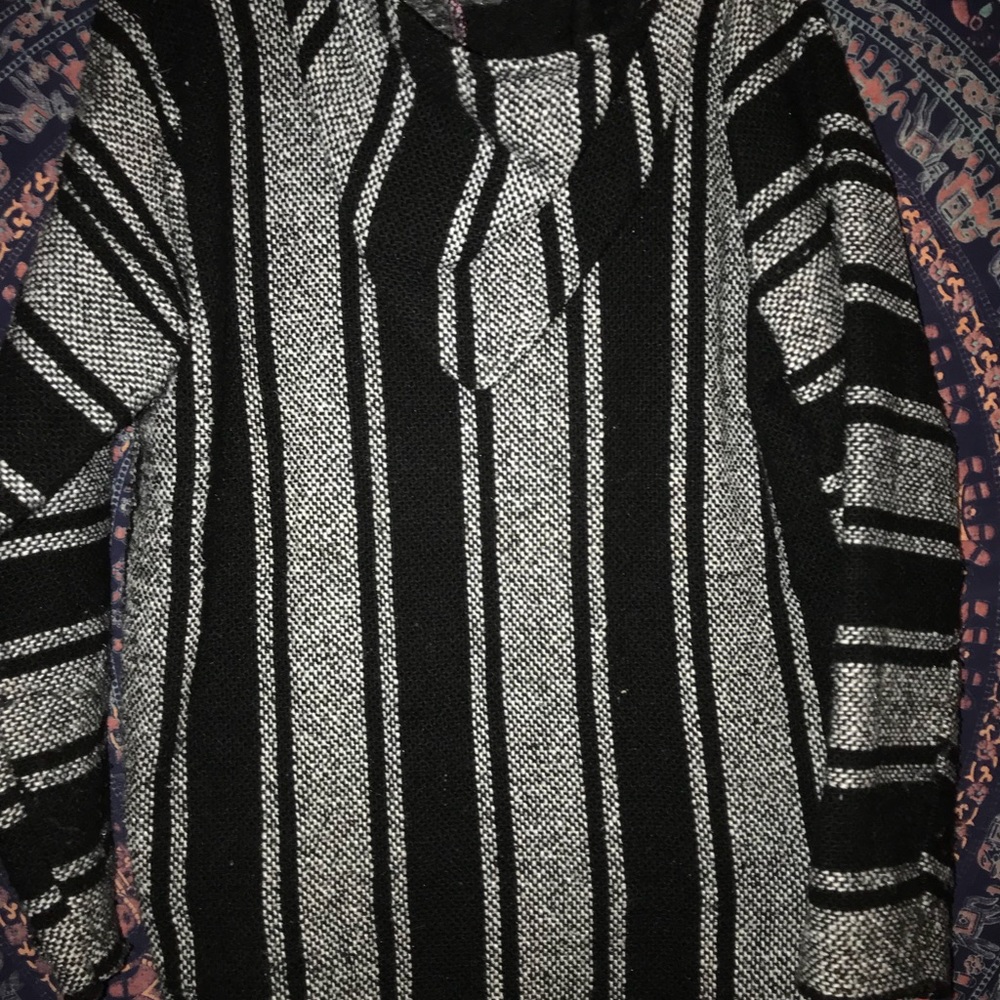 Black and grey beach hoodie or poncho